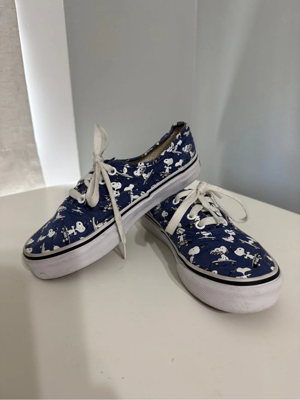 VANS x Peanuts Snoopy Navy Canvas Low Top Lace-Up Sneakers Unisex Kids 1.5